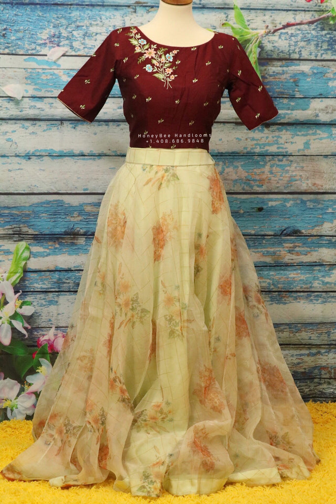 Organza crop top | Mehendi Dress ...